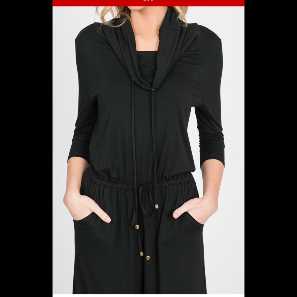 Comfy Black Jumpsuit - Picture 3 of 8